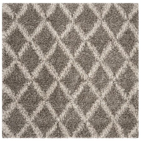 Safavieh Hudson Shag 300 Power Loomed Square Area Rug; Grey & Ivory - 5 x 5 ft. SGH333B-5SQ